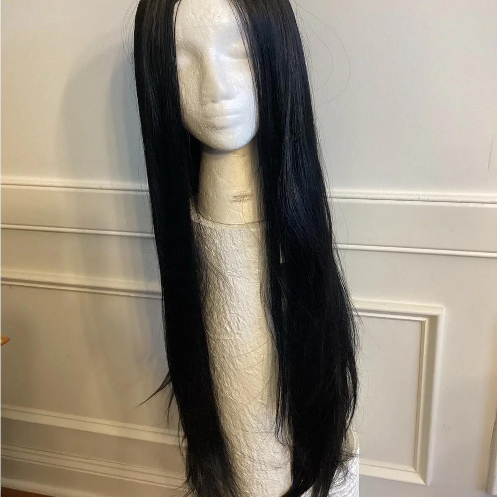 Synthetic Sleek Black Hair Wig ( Length ~ 32 - 34 Inches)